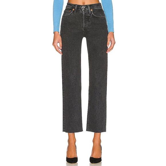 RE/DONE Women's Originals 70's Stove Pipe Size 29 In Stoned Noir - Picture 1 of 12